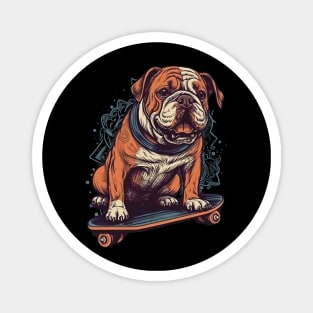 Bulldog on a skateboard Magnet